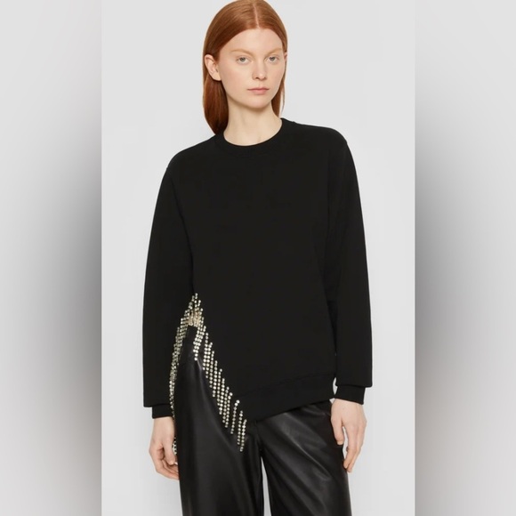 Christopher Kane Tops - CHRISTOPHER KANE Embellished side-slit sweatshirt L